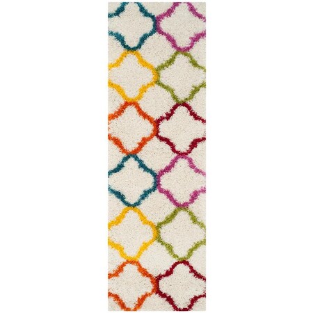 Safavieh Shag Kids Power Loomed Runner RugIvory & Multicolor 2 ft. 3 in. x 9 ft. SGK563A-29